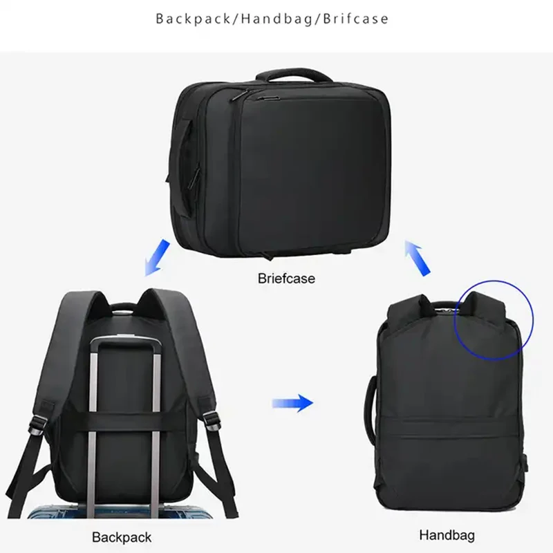 Impermeável Laptop Mochila com Carregador USB, Mochila Negócios, Outdoor Leisure Travel Bag, 15,6\