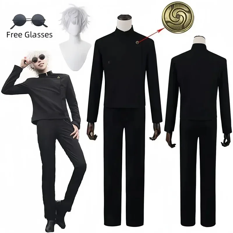 

Anime Jujutsu Kaisen Gojo Satoru Cosplay Gojo Satoru Cosplay Costume High School Uniform Wig Suit Halloween Costumes for Men