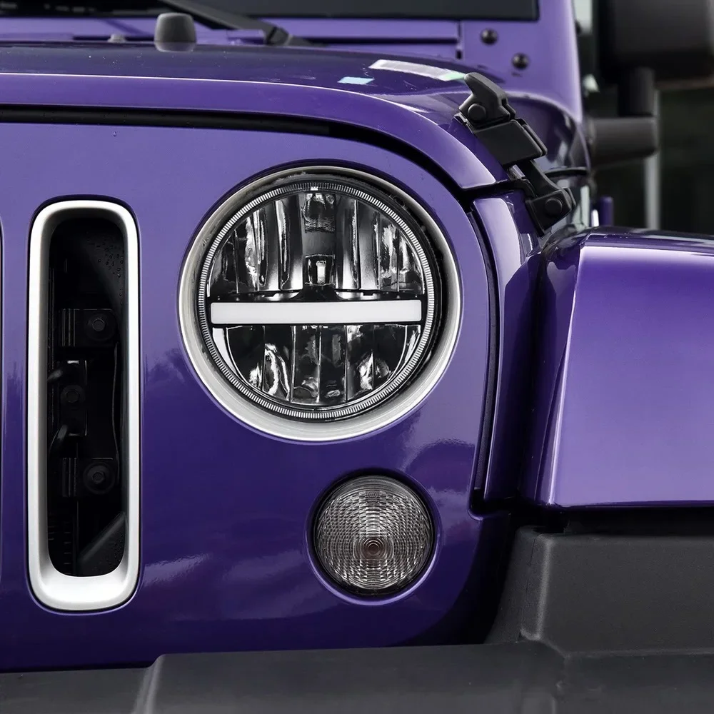 ل جيب رانجلر 2007-2017 السيارات مجموعة مصابيح أمامية ترقية تسليط الضوء على جهاز عرض (بروجكتور) ليد عدسة التوصيل والتشغيل أدوات اكسسوارات السيارات