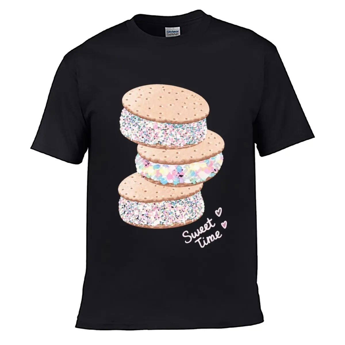 Sweet Time Colorful Sprinkle Sandwich Cookies Illustration short-sleeved T-shirt