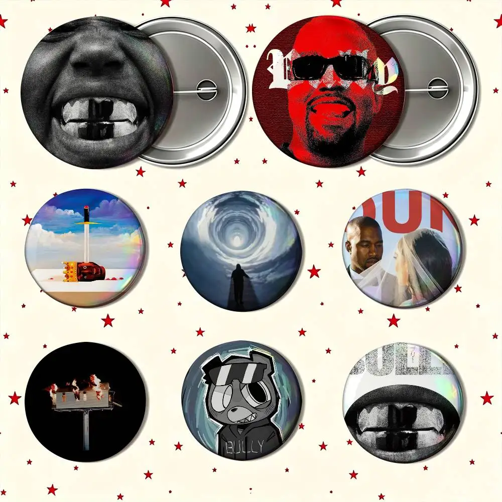 K-Kanye YE West BULLY Enamel Pin Tinplate Round Brooch Cosplay Nijigen Otaku Culture Badge 25mm 32mm 44mm 58mm