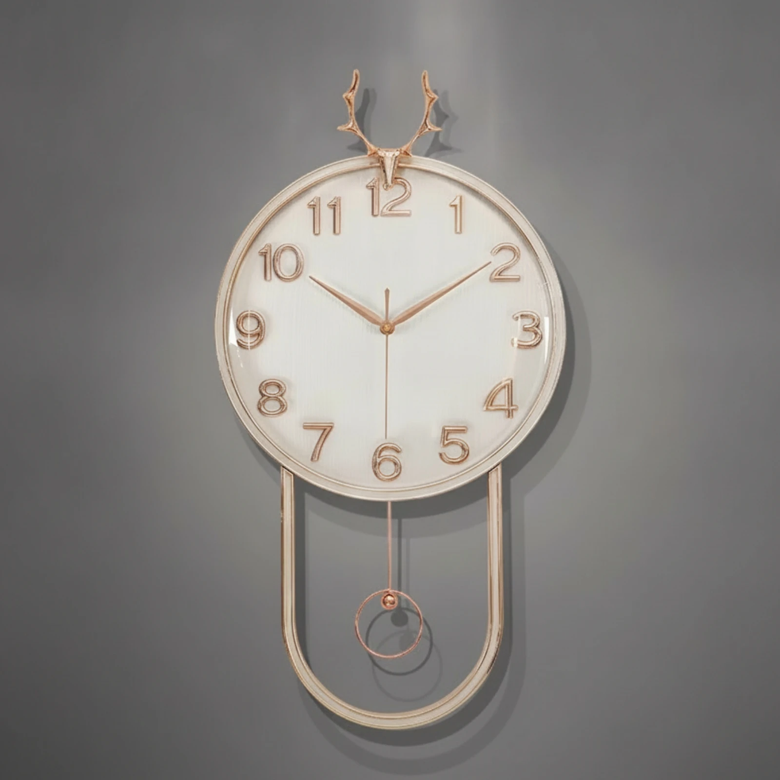 Wall Clock with Pendulum 3D Numerals Wall Clock with Digital Display Modern Minimalist for Living Room, Entryway