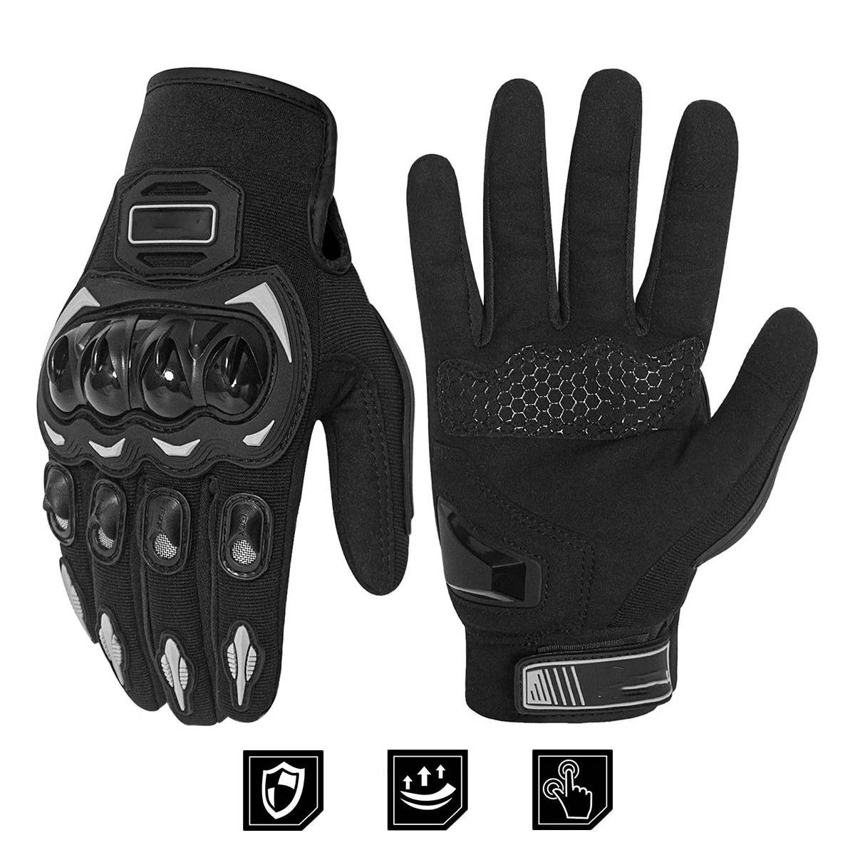 Summer Breathable Full Finger Motorcycle Gloves Non-slip Wear-resistant Motocross Racing Gloves Touch Screen Moto Biker Gloves