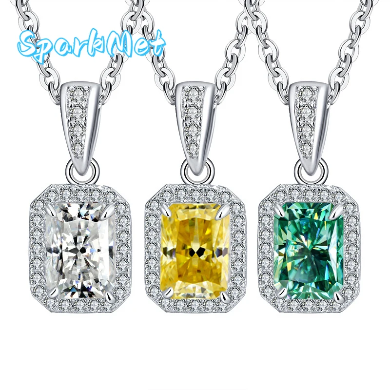 

SparkMet 100% 5x7 мм ожерелье из муассанита с сертификатом прошел испытательное кольцо с бриллиантами, ювелирное изделие, подарок, серебро S925