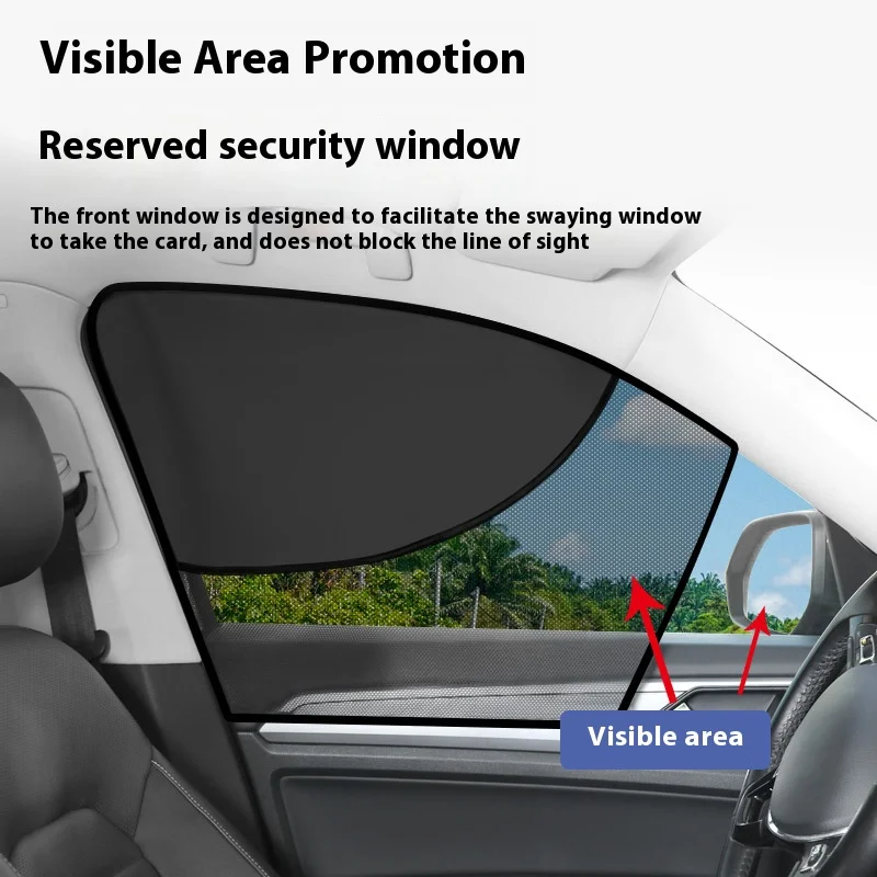 Sun Shade Magnetic Cling Sunshade Curtains Summer Double Layer Side Window Sun Shade Privacy Curtain UV Block Sun Protection