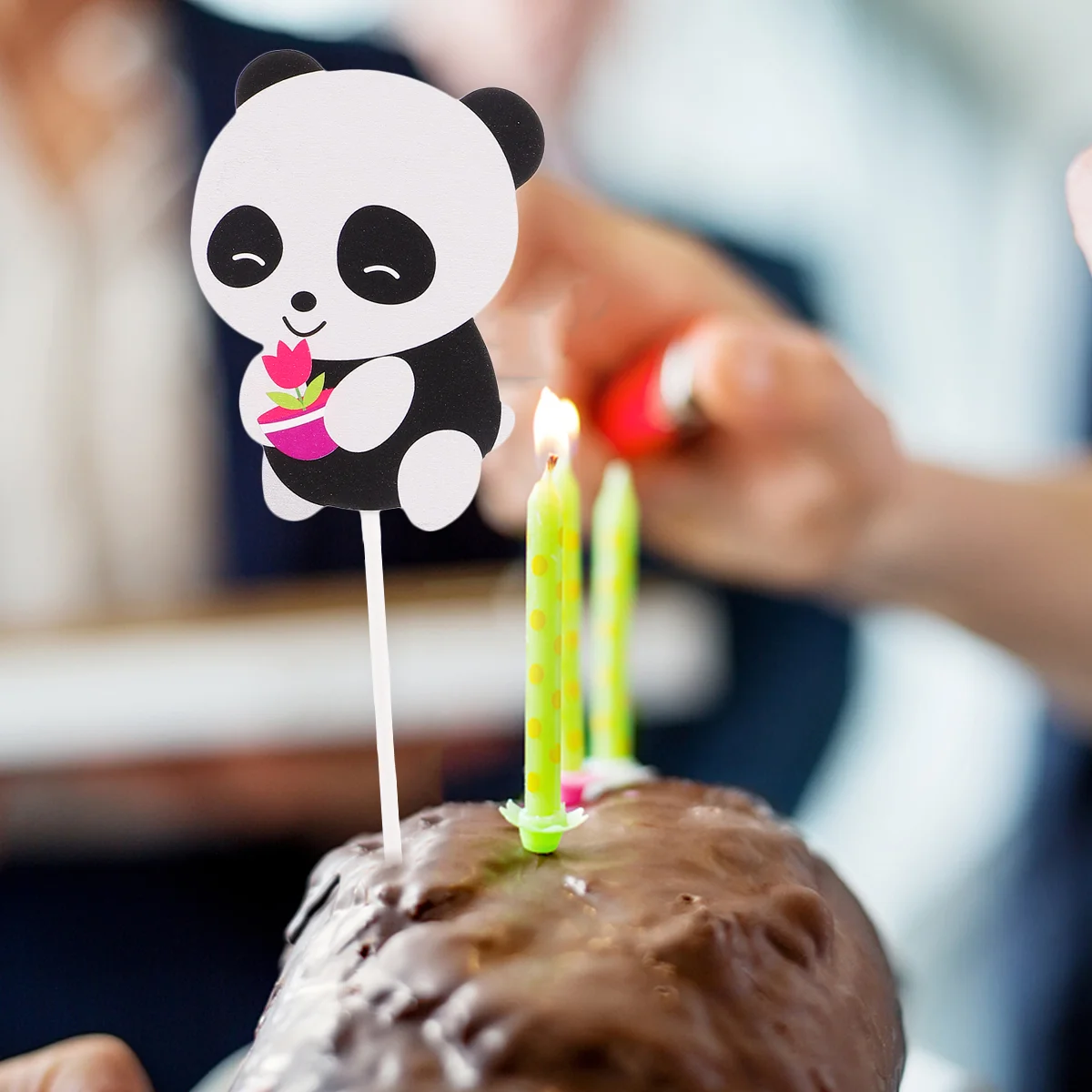 

30 Pcs Giant Panda Cake Fruit Inserts Toppers Decorating Castle Dessert Decorate Paty Cupcake Card Picks Creative Flag