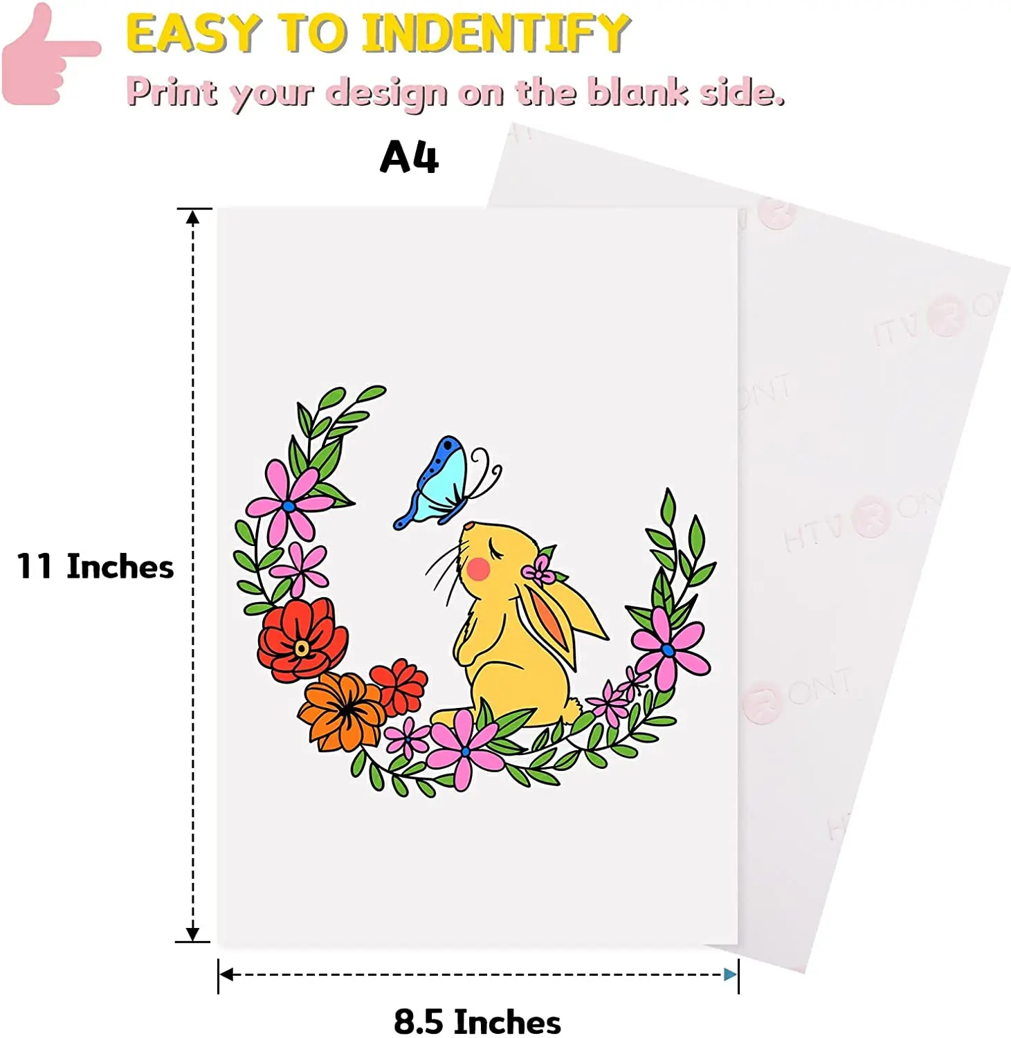 Htvront-Papel De Transferência De Calor Para Impressora A Jato De Tinta, Papel Para Transferência De Calor, Tecido Leve, T-Shirt De Algodão, DIY, 8.5x 11in, 30Pcs