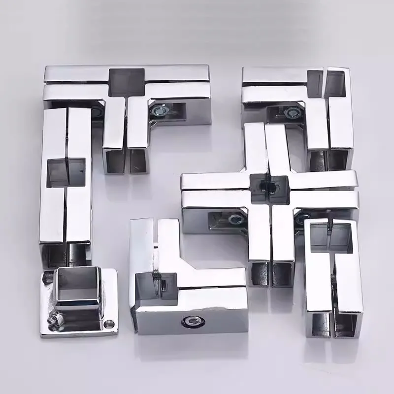 Square tube pipe connector for 25mmx25mm Stainless steel tube pipe Chrome plated square flange DIY Clothes rack Cabinet frame