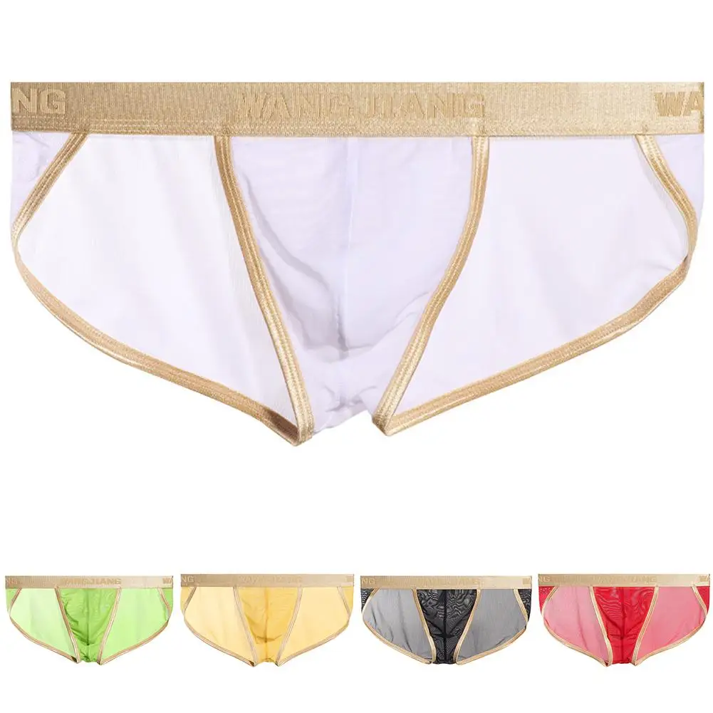

Men Sexy Low Waist Breathable Underpants Underwear Comfort Mesh Thin Briefs