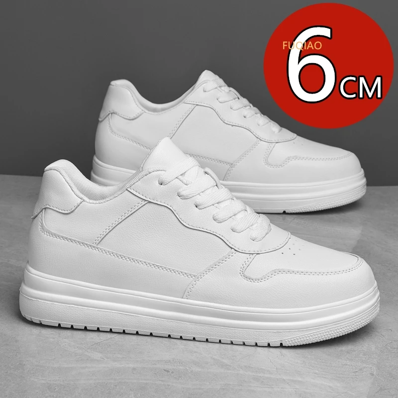 

Man Genuine Leather 6cm Height Increase Sneakers Lightweight Comfortable Casual Sports Shoes Thick Soled Elevator Shoes for Men