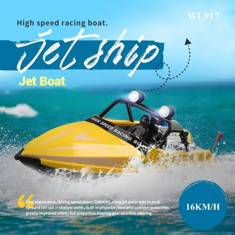 Nieuwe WLtoys WL917 RC-boot, 2,4 GHz, 16 km/u, mini lichtgewicht hoge snelheid ​ ​ Elektrisch bootmodel, speelgoedcadeau voor jongens met LED