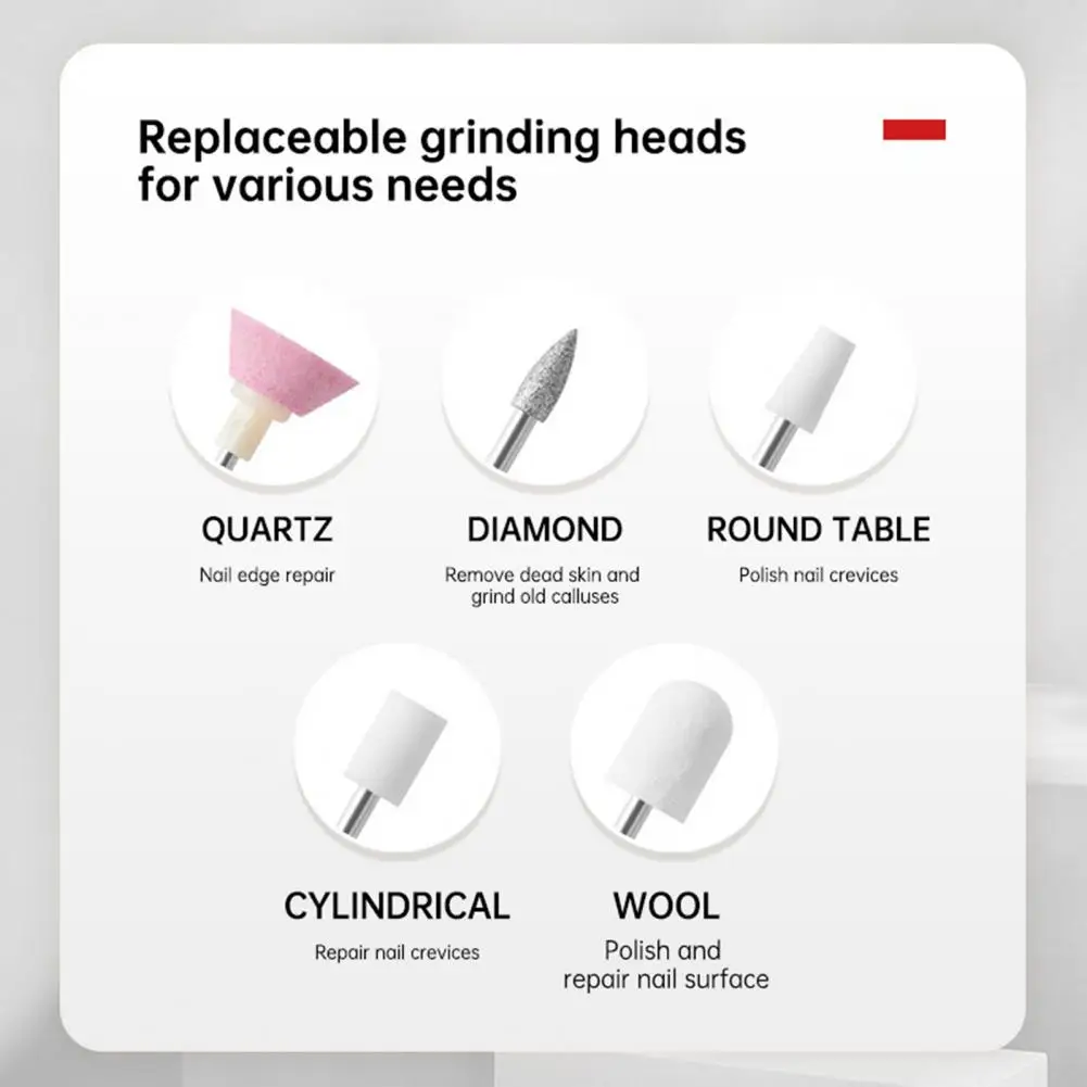 電動ネイルドリル 3 速度調整可能 - マニキュアペディキュア & ネイルアート機器用ポータブル USB 電源ネイルグラインダー