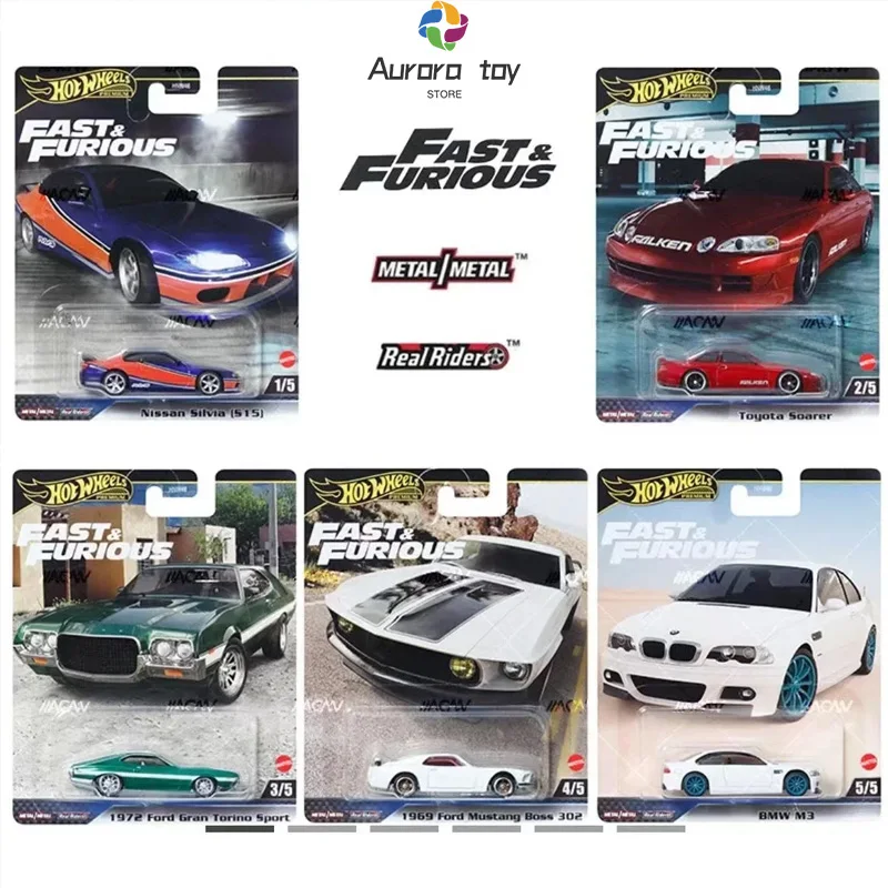 Hot Wheels Car Fast And Furious Series Hnw46 Car Model Alloy Nissan Supra Ford Mustang Car Culture Collection Birthday Toy Gift