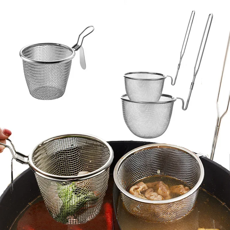 Edelstahl Pommes Frites gebratener Filter löffel Hot Pot Sieb Sieb oval Skimmer Food Sieb Küche Kochute nsilien