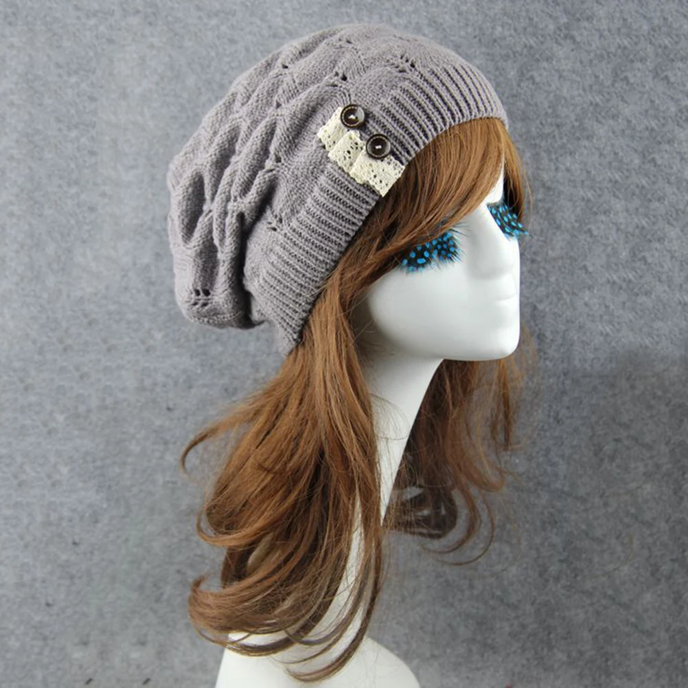 

Fashion Women Stylish Warmer Cap Hat Warm Knitted Cap for Hiking Stylish Warmer Cold Protection Ladies Beret Hat