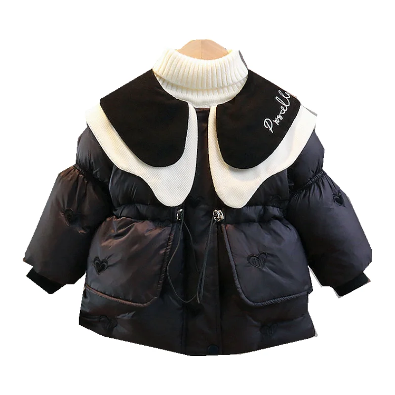 Cappotto per ragazze giacca in cotone antivento Outwear 2023 nero caldo addensare velluto inverno Skiwear abbigliamento per bambini