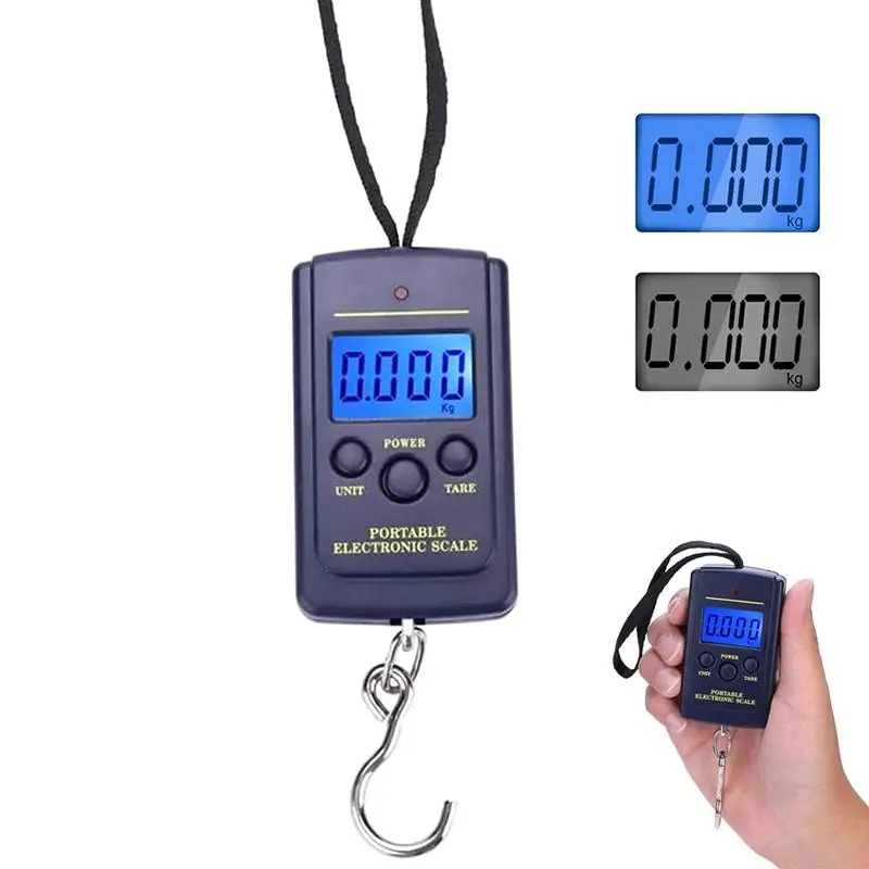 40kg Multifunctional Mini Electronic Digital Portable Hanging Scale Weighs Tool For Fishing Luggage Suitcase Travel Hook Scales