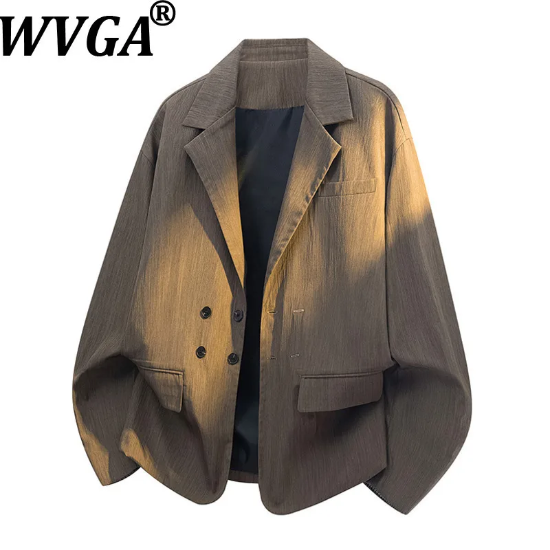 

WVGA Spring Autumn New Man Tide Vintage Turn-Down Collar Suit Jacket Niche Chic Casual Trendy Long Sleeved Blazer Ins Y2K W15081