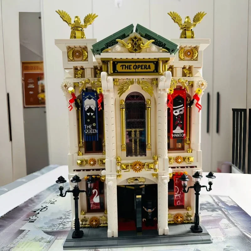 

New Pantasy European Grand Theater Building Blocks Ornaments Collection Model Cartoon Architecture Toys Gifts for Boys and Girls