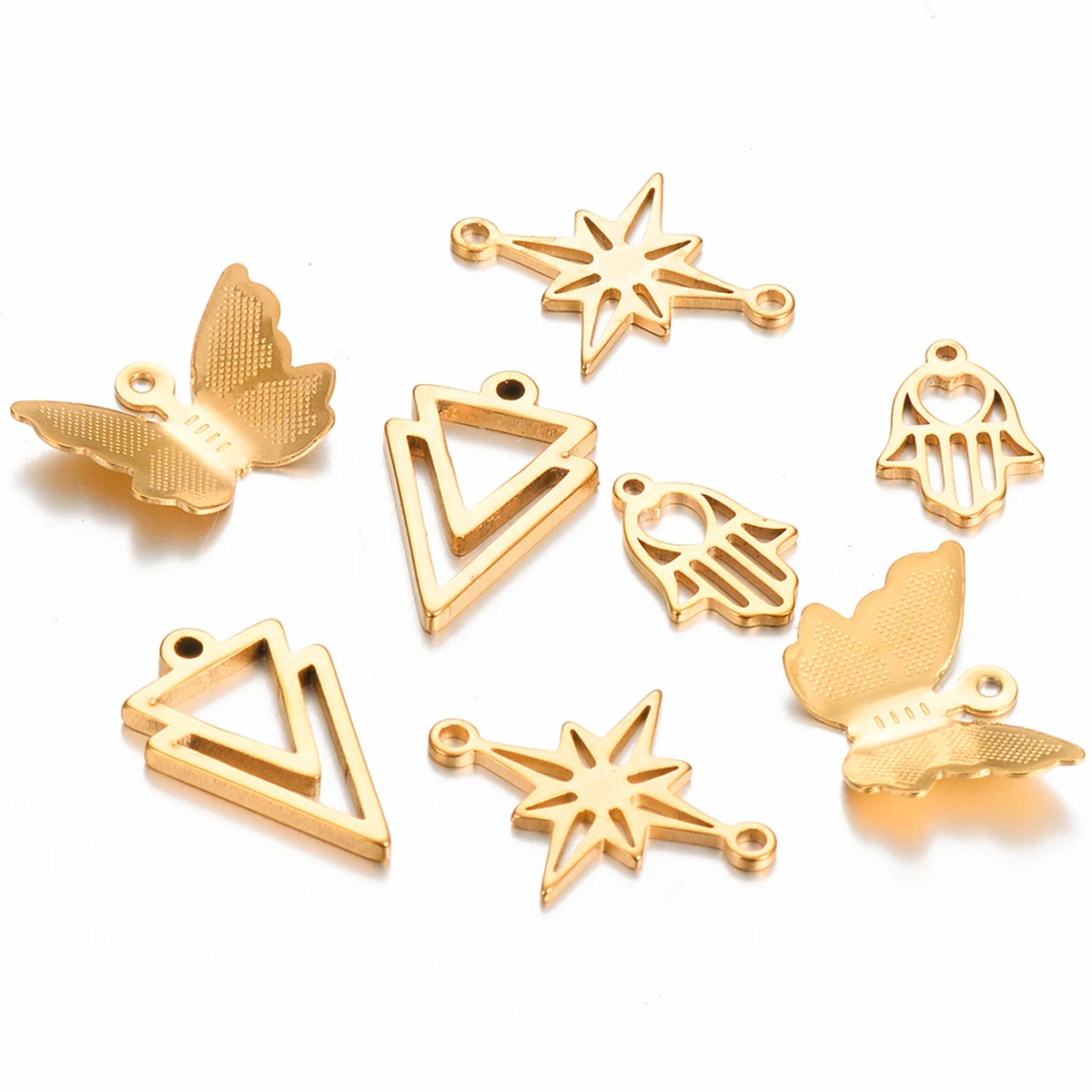 15Pcs Stainless Steel Butterflies Geometry Star Pendant Connector for DIY Necklace Earrings Bracelet Jewelry Making Supplies