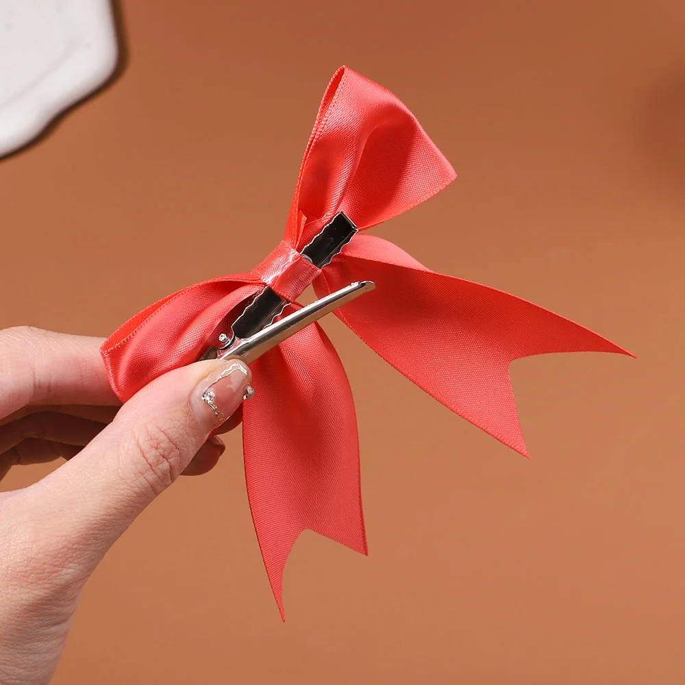 Pince à cheveux avec nœuds d\'encouragement délicats pour enfants, épingles à cheveux en ruban solide, barrettes faites à la main, vêtements de