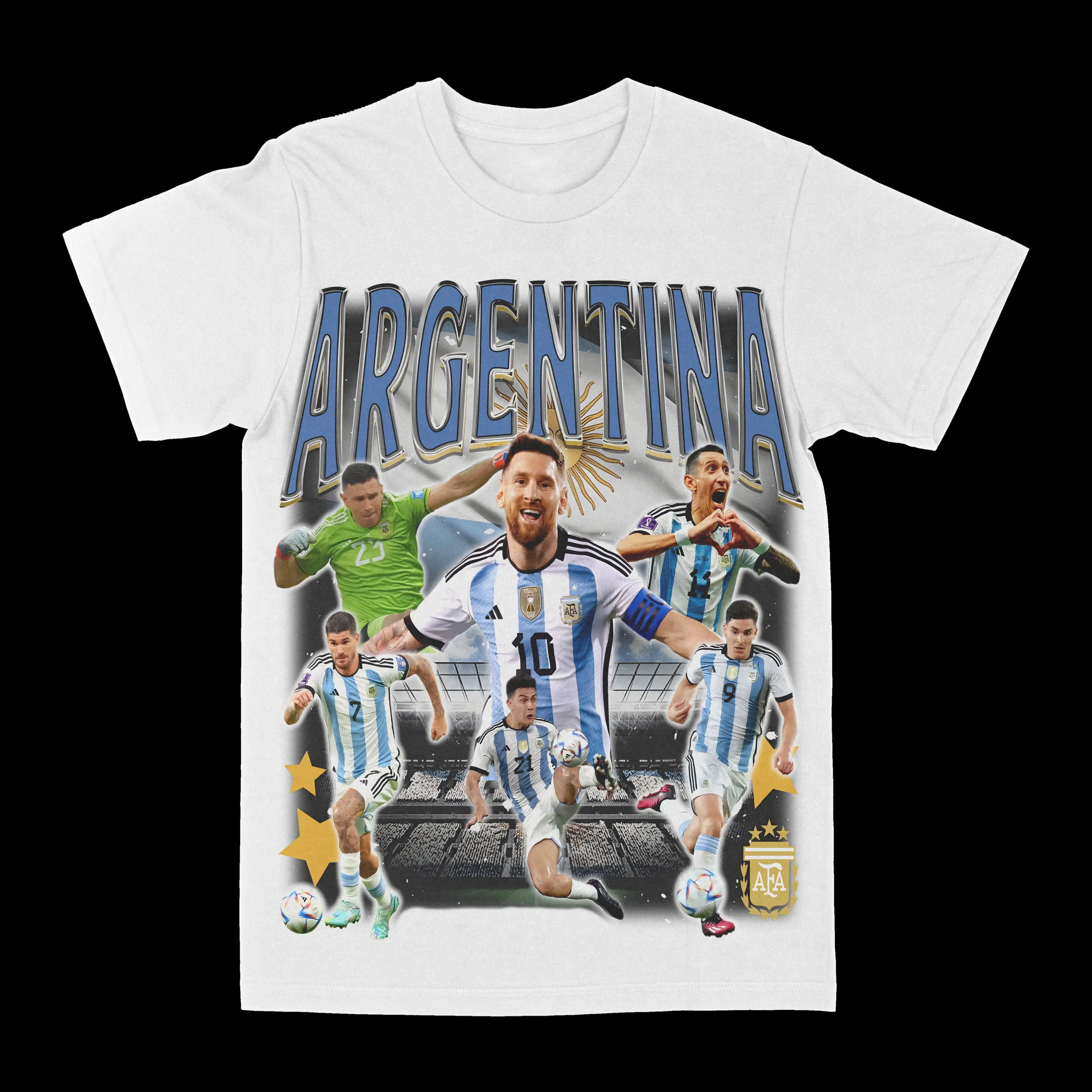 

Argentine Team Messi Football Sports Printed T-shirt Summer Luxury Brand Cotton Men's and Women's T-shirt Short Sleeve