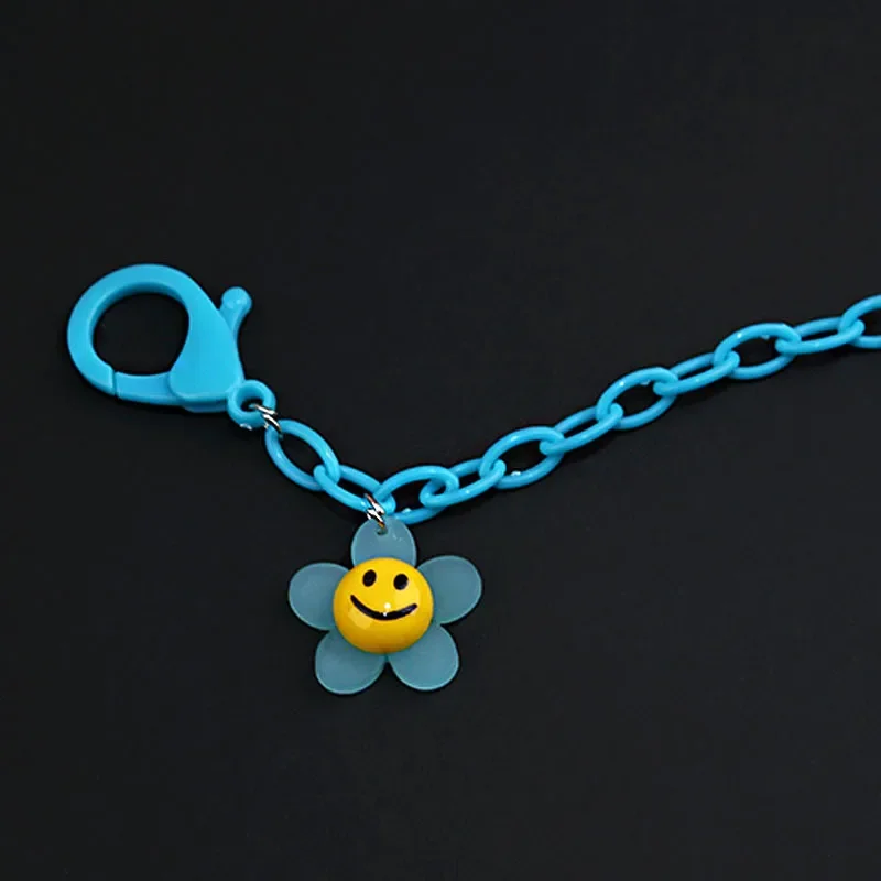 2021 New Acrylic Mask Chain Flower Smile Pendant Lanyard for Women- Student