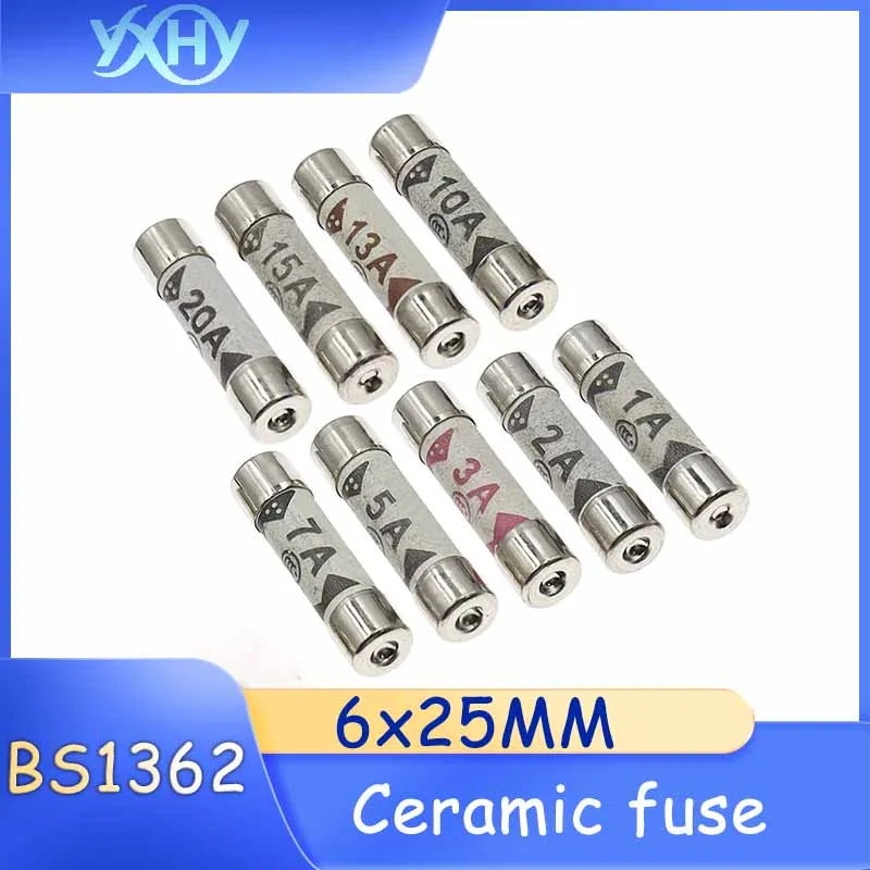 

BS1362 Ceramic Fuse 6x25mm UK Plug Special Fuse 3A 5A 10A 13A