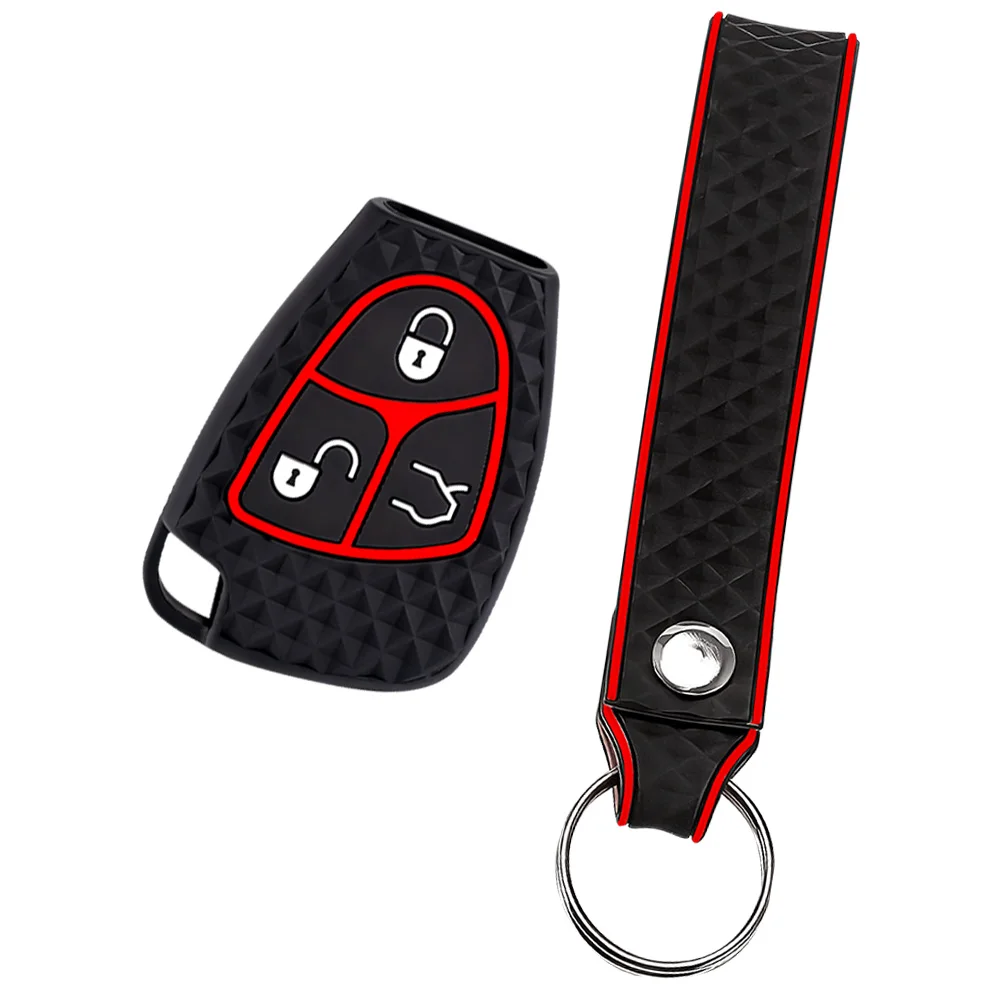 

Силиконовый чехол-накладка для автомобильного ключа с брелоком-защитой для Mercedes-Benz C, B, E-класса W203, W211, W204, YU, BN, CLS, CLK, аксессуары
