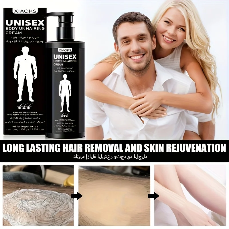 2 bottles - XIAOKS whole body hair removal cream, 150g each, fast and painless, leaving no traces, moisturizing and cleansing, cleansing with just one swipe, one bottle is long-lasting and dry, suitable for use under the armpits of men and women all over - view 7