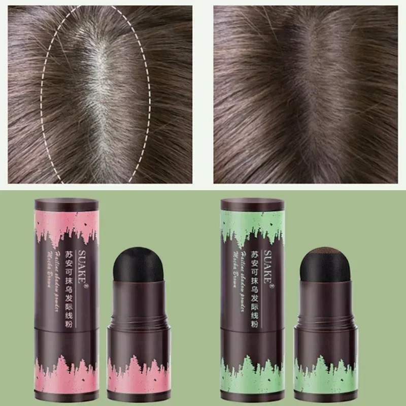 Esponja para sombreado de cabello, pluma en polvo para cubrir la raíz del cabello gris, 1 Uds., polvo para retocar el cabello, palo en polvo para línea del cabello, sello para cejas resistente al agua