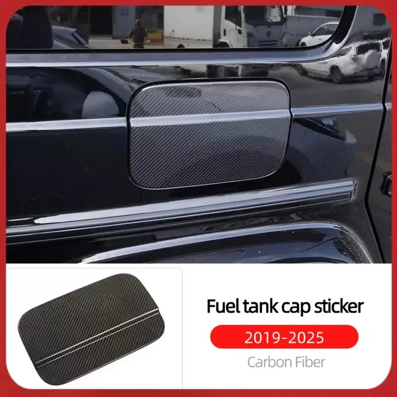 For 19-25 Mercedes-Benz G-Class G500, G63, G350, G400, G550, G450 Modified Carbon Fiber Fuel Tank Cap Decorative Cover Sticker