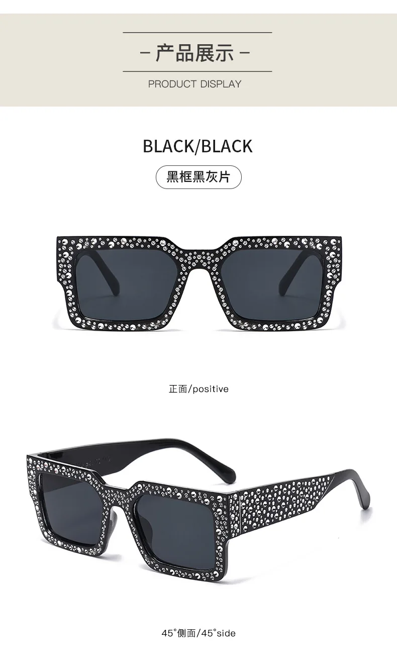 Retro Großen Rahmen Frauen Quadratische Sonnenbrille Schwarz Rechteck Coole Männer Sonnenbrille Einteilige Designer Sonnenbrille für Weiblich Männlich – Detail 11