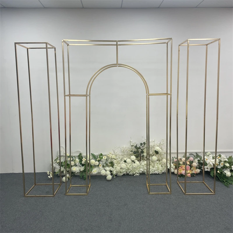 Wedding Arch Backdrop Balloon Stand Background 78 Inches Metal Gold Plating Outdoor Flower Door Shelf Frame Party Decoration