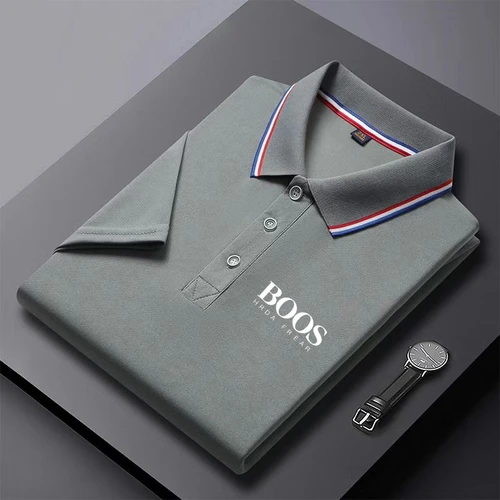 Nueva camisa Polo cómoda informal a la moda para hombre, Polo de manga corta de Color sólido, Top informal con cuello a la moda