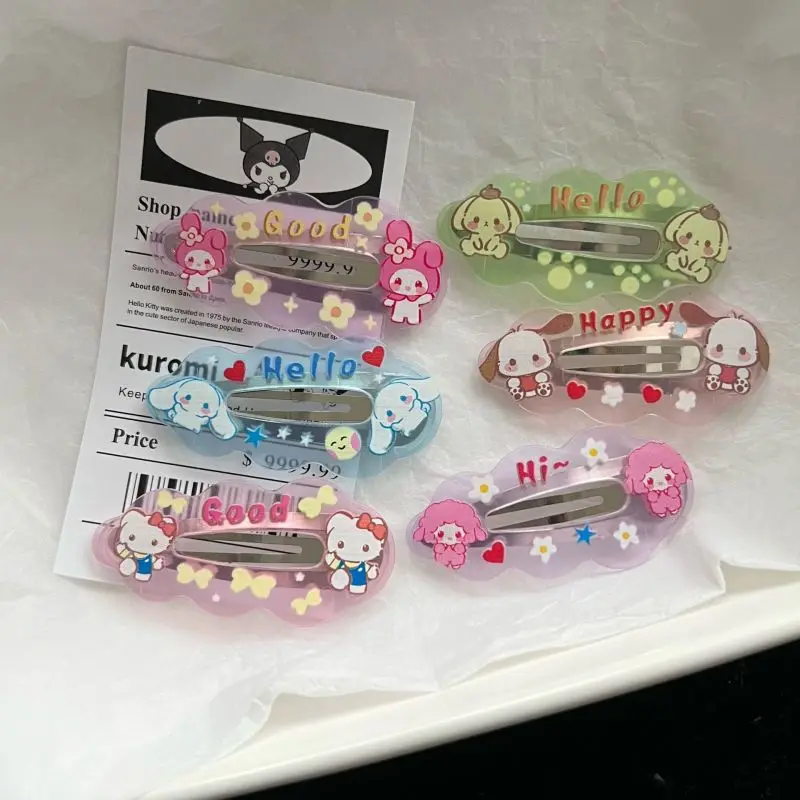 6Pcs Cartoon Cloud BB Clip Ins Sweet And Cute Girl Bangs Clip Japanese And Korean Student Cartoon Headband