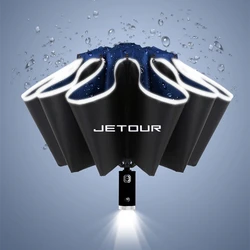 Automatic Umbrella with Reflective Stripe Reverse Led Light Umbrella For Chery Jetour X70 X70SM X90 X95 DASHING i-DM T2 T3