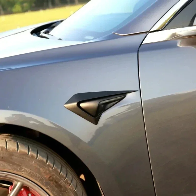 Side Camera Protection Cover for Tesla Model Y/3 Body Kit ABS Carbon Fiber Side Camera Decorative Leaf Panel Accessories 2023
