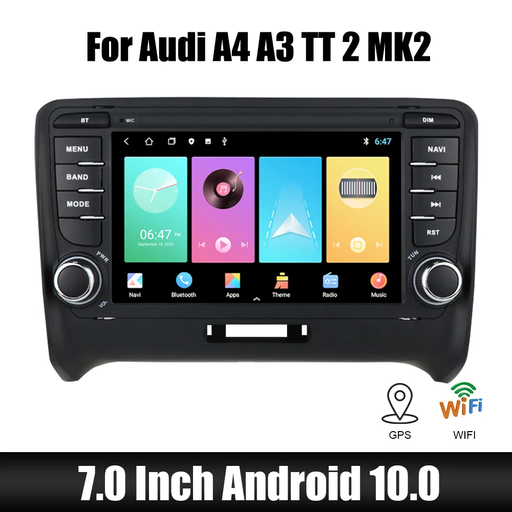 

Car Radio for Audi A4 A3 TT 2 MK2 Bluetooth WiFi GPS FM Receiver Android 10.0 Hands-free MP5 Video Player 2 Din HD Touch Screen