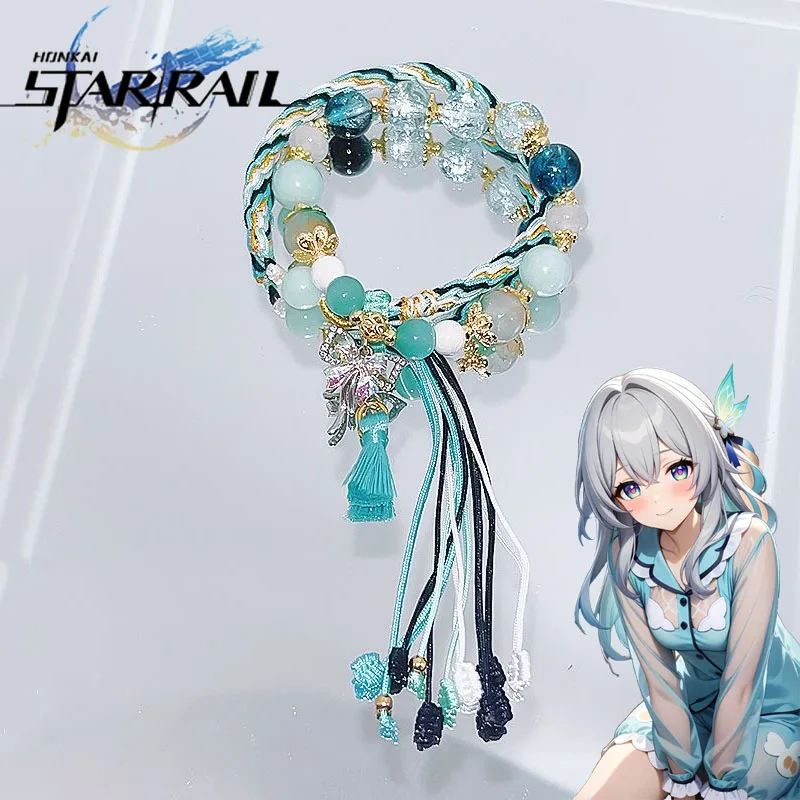 Game Honkai Star Rail Firefly Cosplay Bracelet Adult Women Beaded Braided Rope Hand Chain 2Pcs/Set Jewelry Pendant Accessory