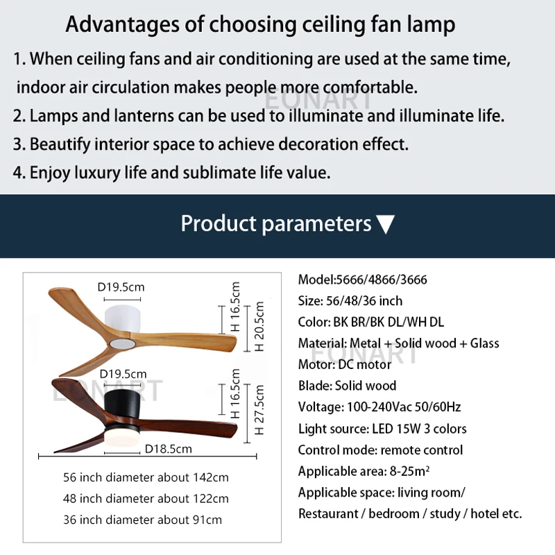 48Inch Low Floor Wooden Led Dc Ceiling Fan With Lamp  Remote Control  Modern Indoor Solid Wood White Ceiling Fans Without lmap