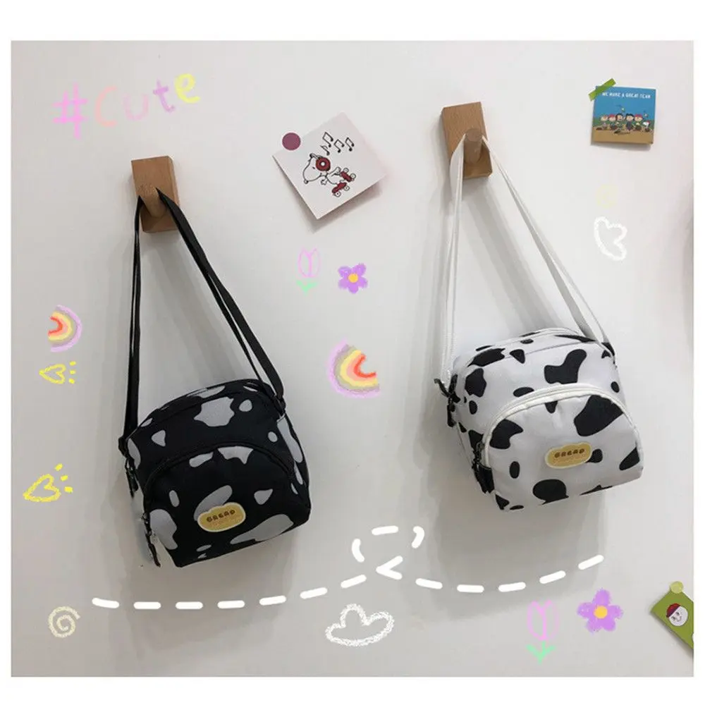 Women Cute Cow Printed Shoulder Bags Female Kawaii Korean Handbags Small Messenger Bag Girls Crossbody Bags