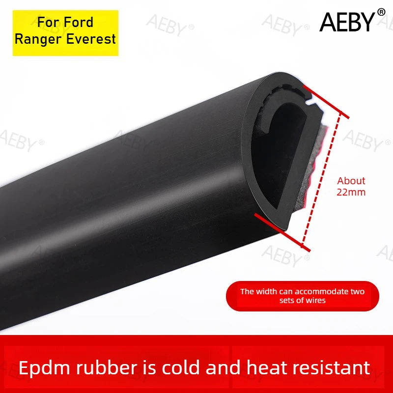 

For Ford Ranger Everest 2022-2026 Wire Concealer Rubber Extruded Windshield,Rubber seal,roof light bar,Car accessories