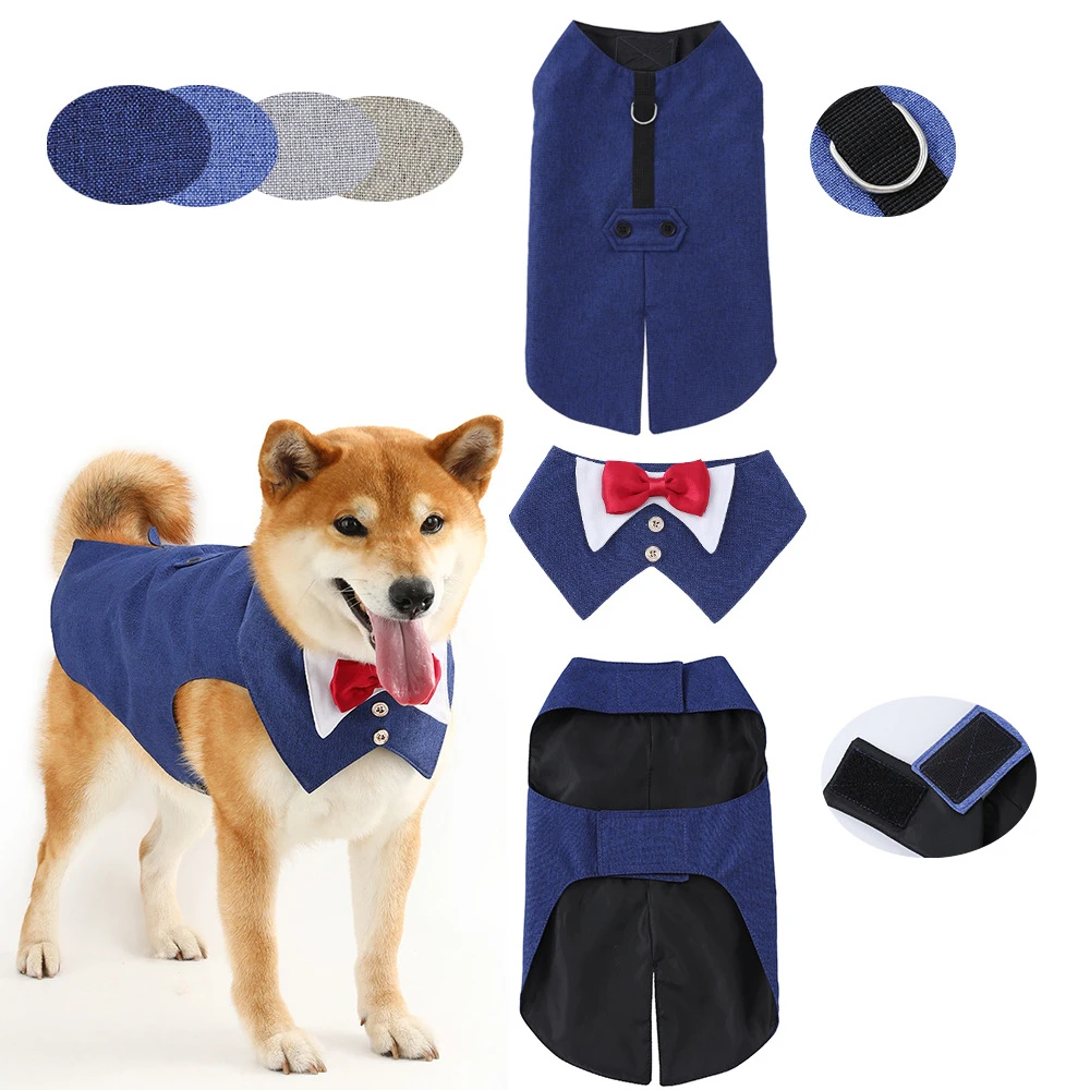 

Pets Harness Vest Set Small Dogs Clothes Cats Puppy Wedding Tuxedo Pet Shirt Wedding Formal Suit Costume with Bow Tie Collar