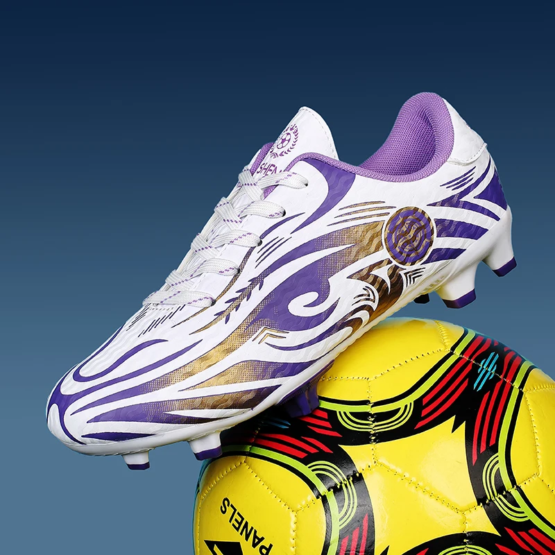 

New Men Football Boots Cleats Long Spikes Outdoor Sport Soccer Shoes Adult Training Boys Non Slip Breathable Match Comfortable