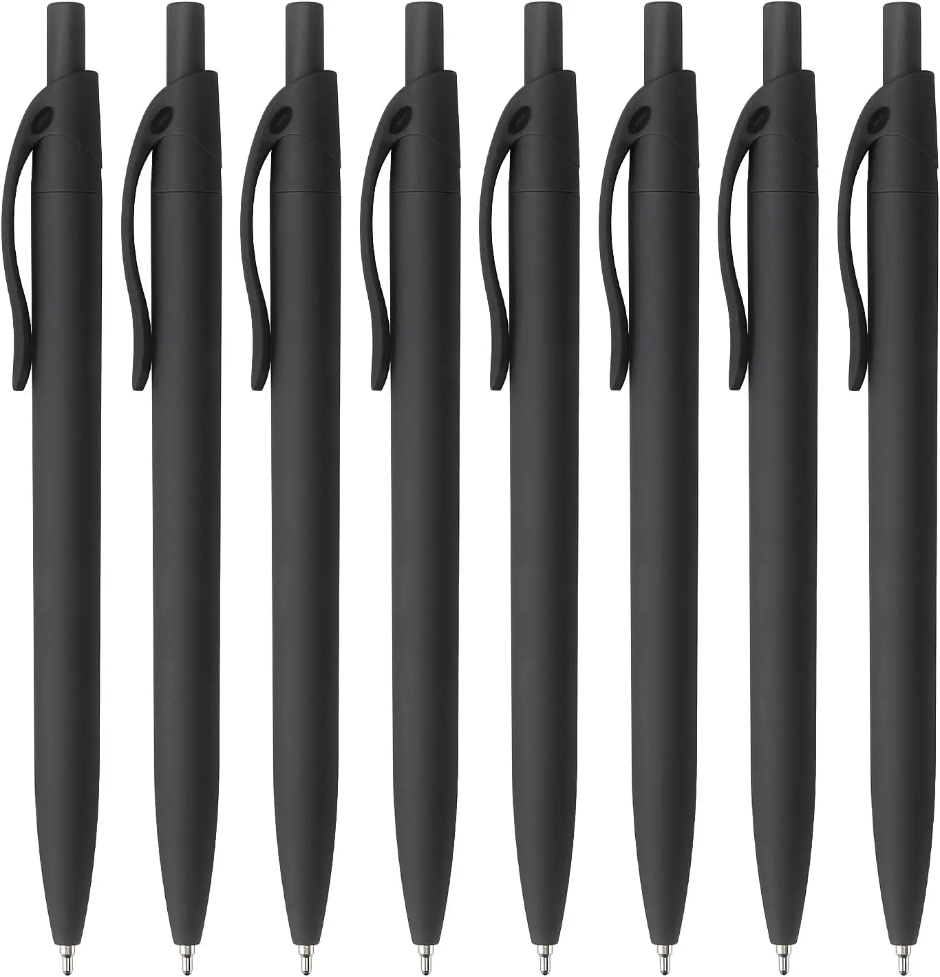 

8 Pack Retractable Ballpoint Pens, 1.0mm Medium Point, Smooth Black Ink, No Bleed, Comfort Grip