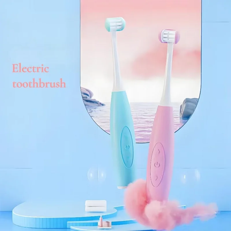 Cepillo de dientes eléctrico de 3 lados, cepillo de dientes Universal de cerdas suaves para niños, cepillo de dientes impermeable recargable ultrasónico