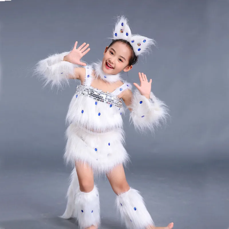 Cat Costume for Girls Halloween Dress Up Party and Roleplay Cosplay Animal Dance Costumes for Children