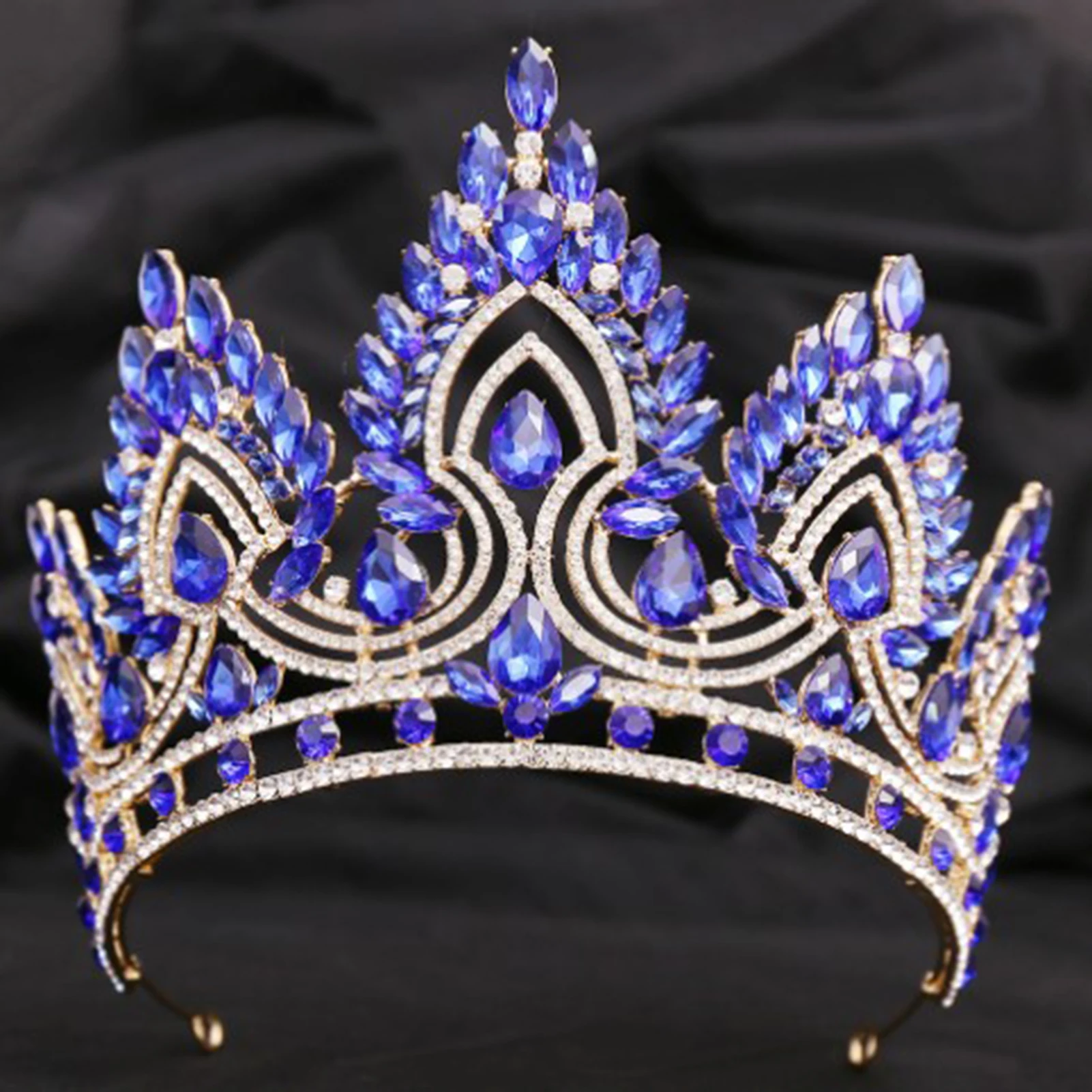 Woman Crown Baroque Headdress Light Luxurious Baroque Rhinestones Alloy Crown for Bridesmaid Wedding Head Decor