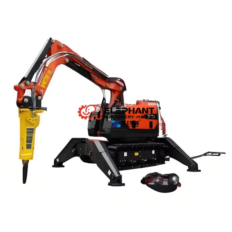 Demolition Robot Crawler Digger 2.2Ton Capacity 22KW Rated Power Remote Control Excavator for Site Breaking
